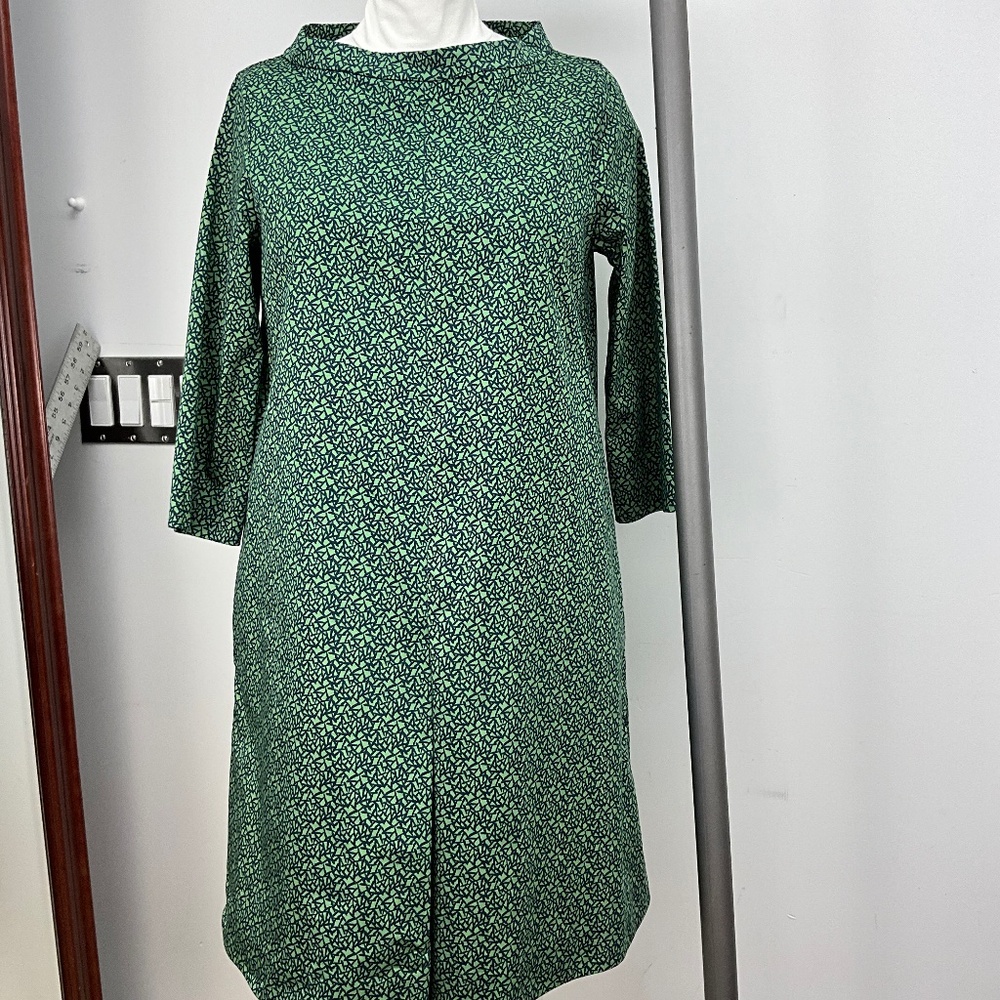 COS A-Line Geometric Print Dress – Size 36 | Crisp Cotton with Stretch